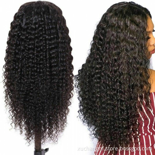 Raw Unprocessed 18 20 22 24 Inch Indian virgin Hair Hd Transparent Pre Plucked lace frontal Human Afro Kinky Curly Hair Wig